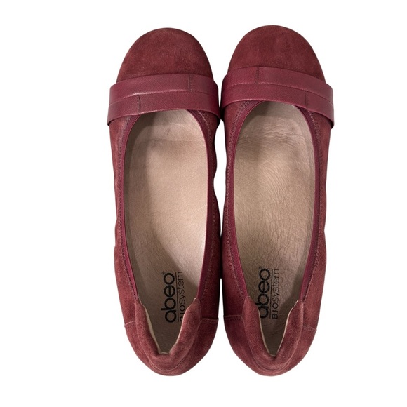 Abeo Bio System Tessa Comfort Shoe Size 10 Burgundy Suede Ballet Flats Loafer - Picture 7 of 11